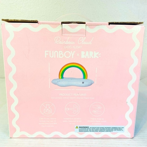 NIB Funboy x Bark Rainbow Cloud Dog Float 49.5” x 33” x 27” - Picture 2 of 4